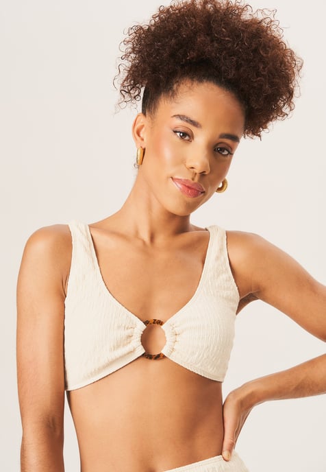 Textured High Waist Bikini Bottom