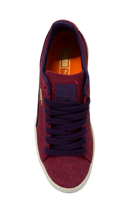 Puma Classic Clyde Basket Paisley Leather Low Lace Up Mens Trainers 369279 01