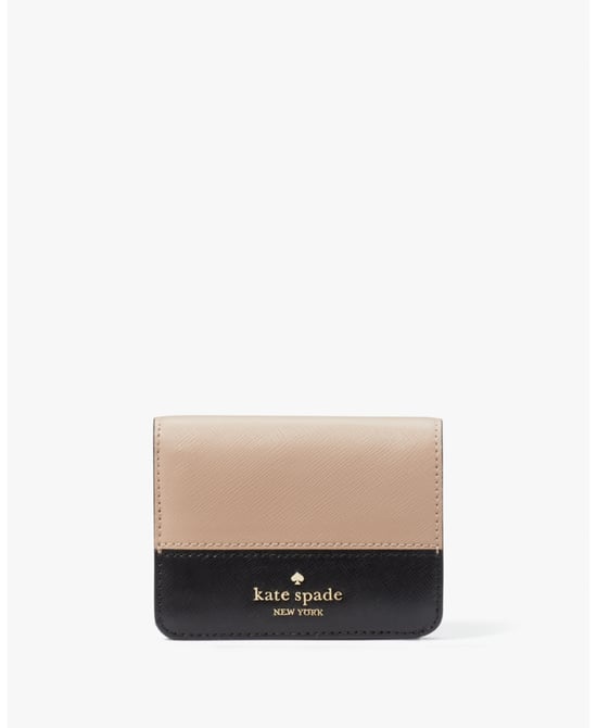 Madison Colorblock Saffiano Leather Small Bifold Wallet