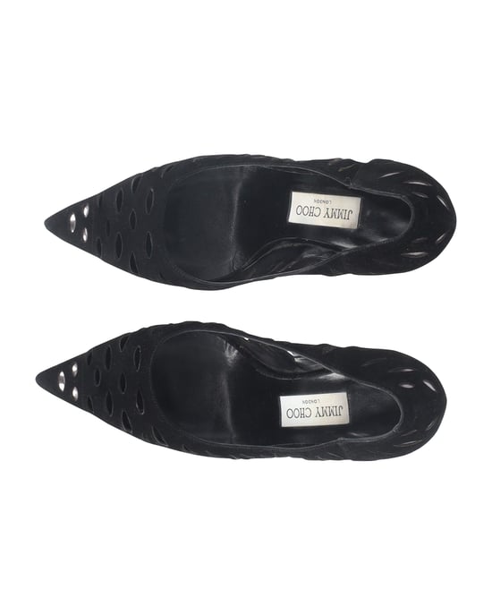 Jimmy Choo Lasercut Romy Pumps Zwart Suède - Image 2