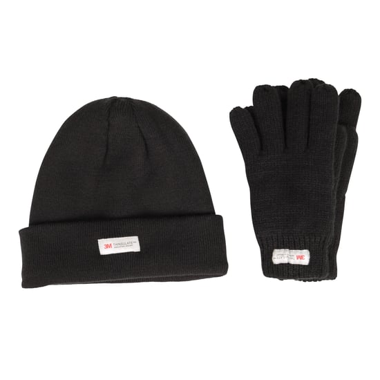 Mountain Warehouse Set kinder-/kids Thinsulate fleece muts & handschoenen (Zwart) - Image 1