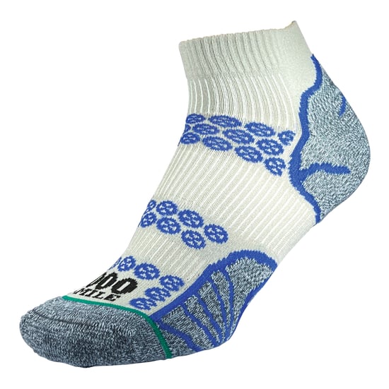 1000 Mile - Ladies Lite Anklet Double Layer Running Socks - Silver / Royal Blue - Image 1