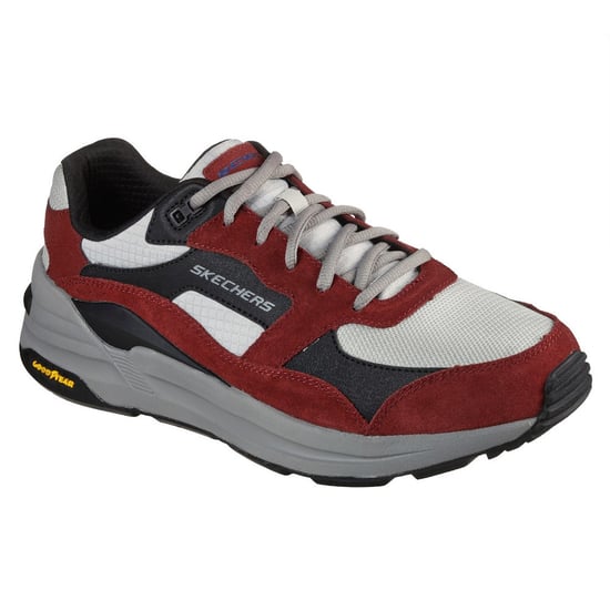 Skechers Global Jogger Leren Heren Bordeauxrode Sneakers - Image 1