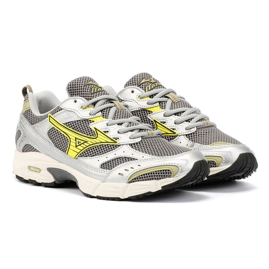 Mizuno MXR Casusal Silver/Yellow Trainers - Image 1