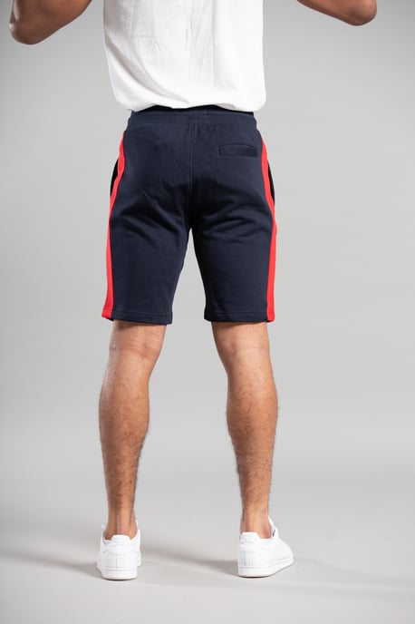 Navy Cotton Blend Jogger Short