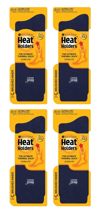 Heat Holders Ultra Lite - 4 par multipack termostrumpor för damer | ultratunna varma strumpor för klädstrumpor på vintern - Marin - Image 2
