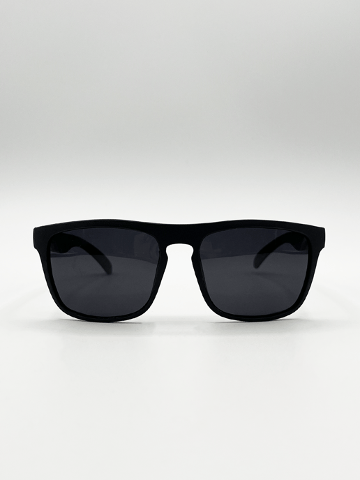 Matte Wayfarer Sunglasses in Black with Case - Polarised - Image 1