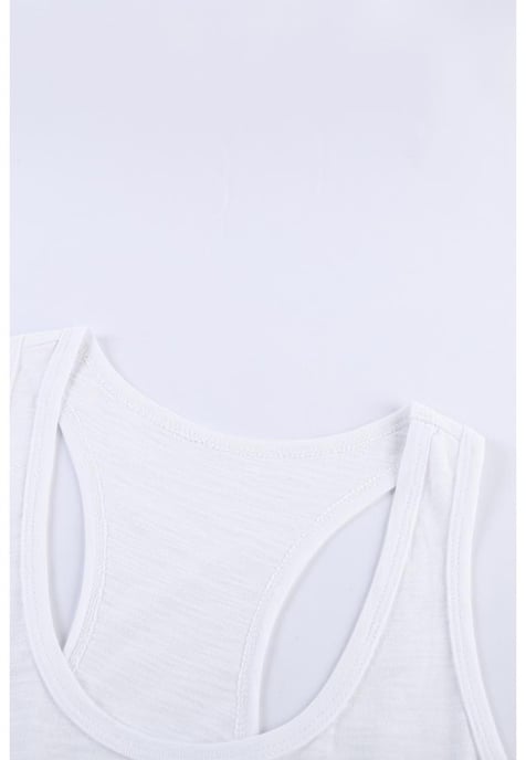 Dam Basic Solid Tank Top i Vit - Image 4