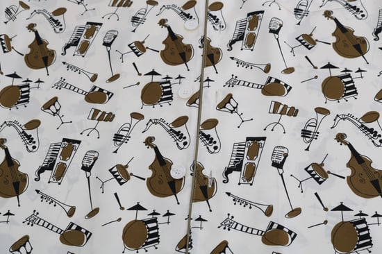 Dolce & Gabbana Witte Zijde JAZZ Motief Print Shirt - Image 5