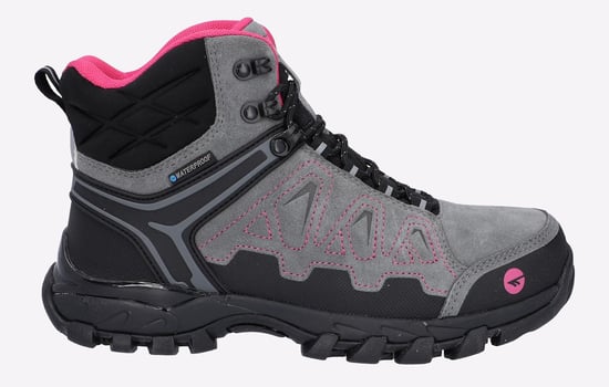 Hi-Tec V-Lite Explorer WP Koe-Suède Leren Wandelschoenen Voor Dames Grijs/Fuchsia - Image 1