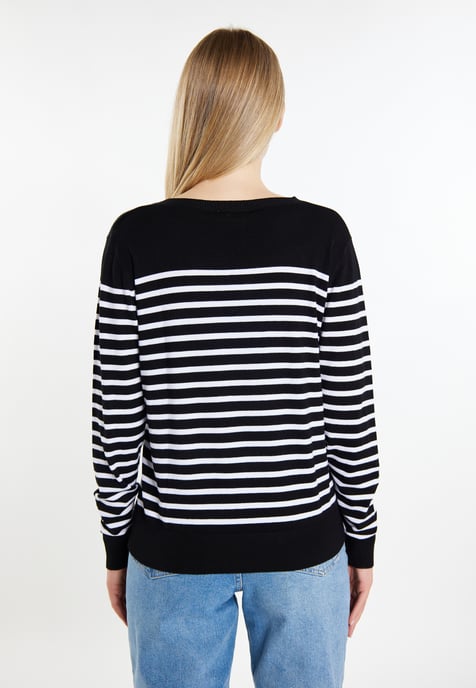 Dreimaster Knitted pullover women black white - Image 4