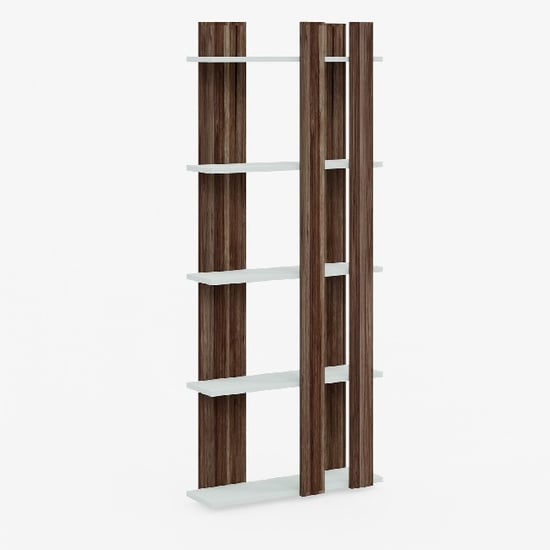 HOMEMANIA Tiny Bookcase, in Wallnut, White