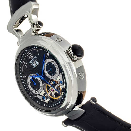 Heritor Automatic Ganzi Semi-Skeleton Leather-Band Watch - Image 3