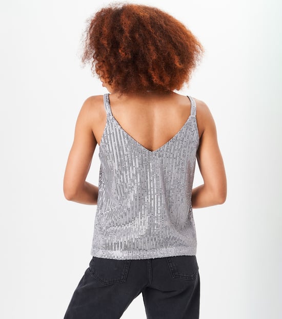 Sequin V Neck Cami Top