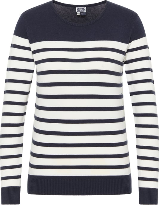 Dreimaster Knitted pullover women marine wool white - Image 1