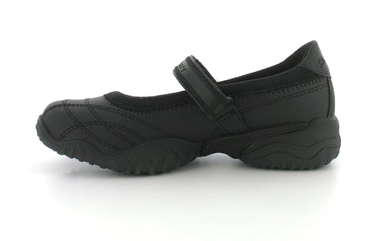 Nieuwe Meisjes Zwarte Leren Skechers School Sneakers met Klittenbandsluiting - Image 3