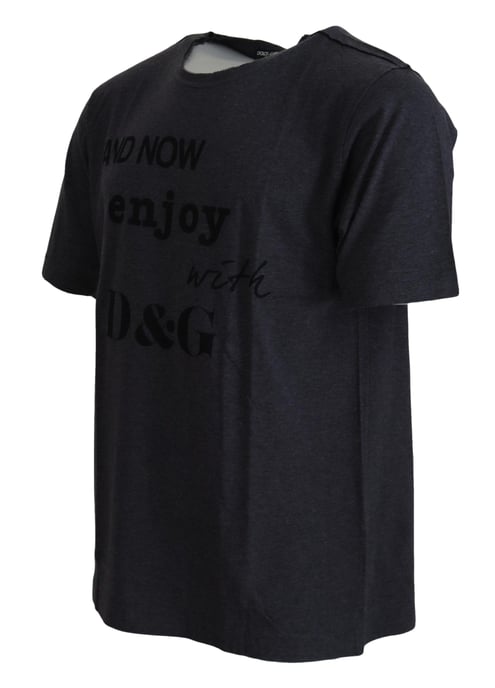Dolce & Gabbana Gray Crewneck Cotton Short Sleeve Men's T-shirt - Image 2