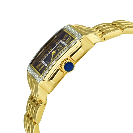 GV2 Padova Women's Swiss Quartz Diamond Black Dial Yellow Gold Watch - Image 4