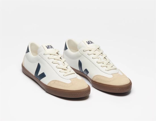 Veja Volley Leather Women's White/Navy Trainers - Image 1