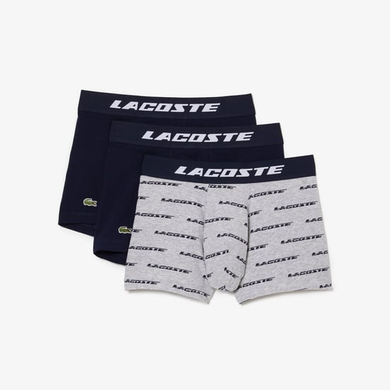 Lacoste men's underpants with contrast waistband in a 3-pack in gray