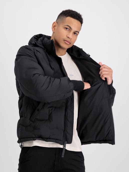 Alpha Industries Hooded Logo Puffer Black - Image 3