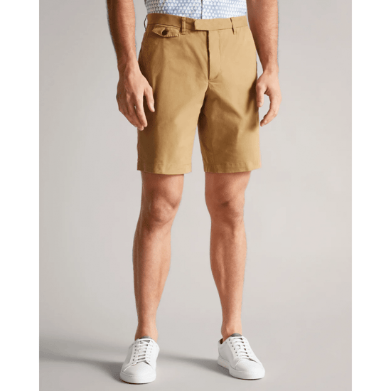 Men's Ted Baker Ashfrd Chino Shorts in Tan - Image 1