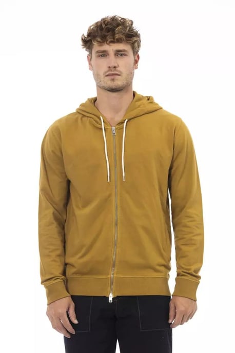 Alpha Studio Men's Brown Cotton Sweater