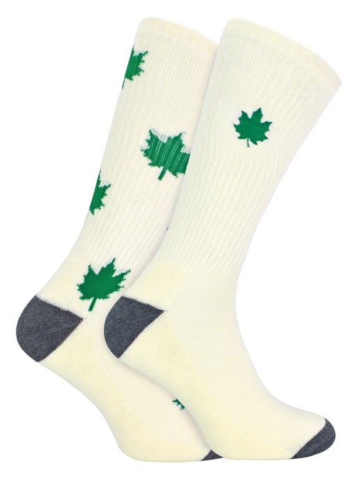Urban Eccentric - Novelty Cotton Rich Cushioned Weed Leaf Socks in White | Mens & Womens Socks - Weed - Image 1