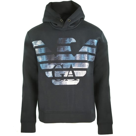 Emporio Armani Large Eagle Logo Navy Hoodie - Image 1