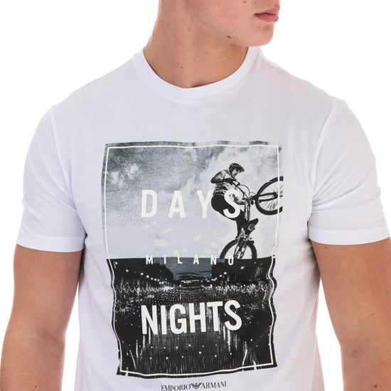 Men's Armani Graphic Logo T-Shirt in White - Image 4