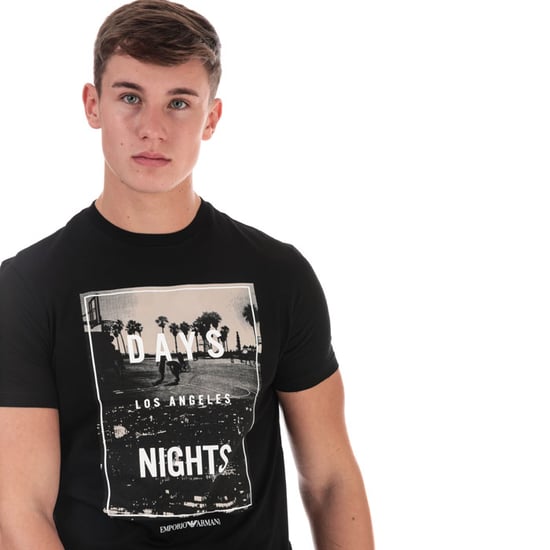 Men's Armani Graphic Logo T-Shirt in Black