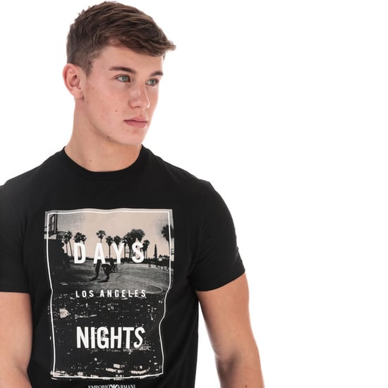Men's Armani Graphic Logo T-Shirt in Black