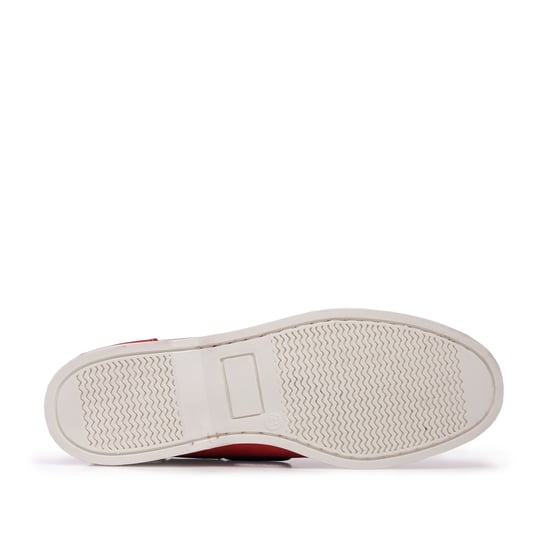 Men's Leather Boat Shoes in Red