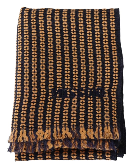 Missoni Men's Orange 100% Wool Patterned Unisex Neck Wrap Shawl Scarf - Image 4