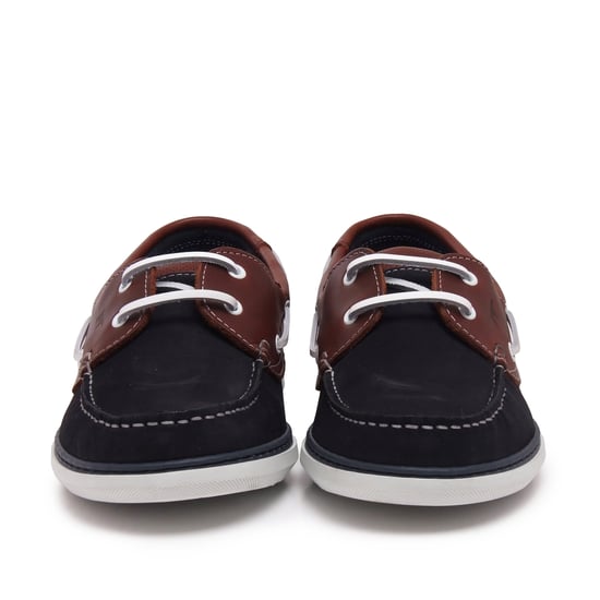 Men's Leather Boat Shoes in Navy