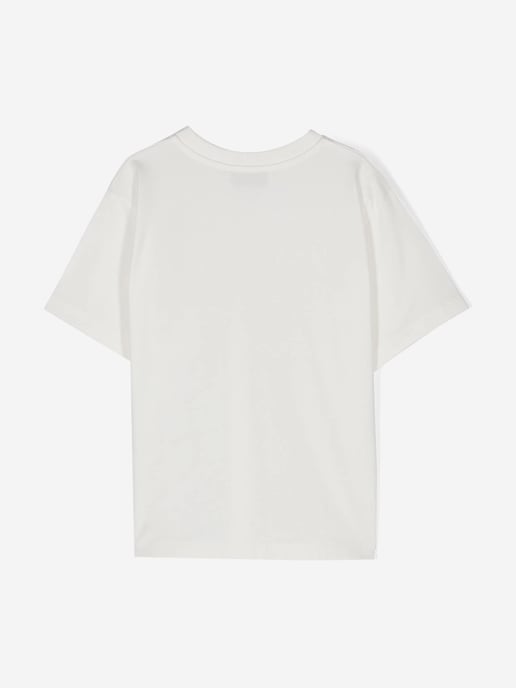 Moschino Girls Bear Heart Logo T-Shirt in Ivory