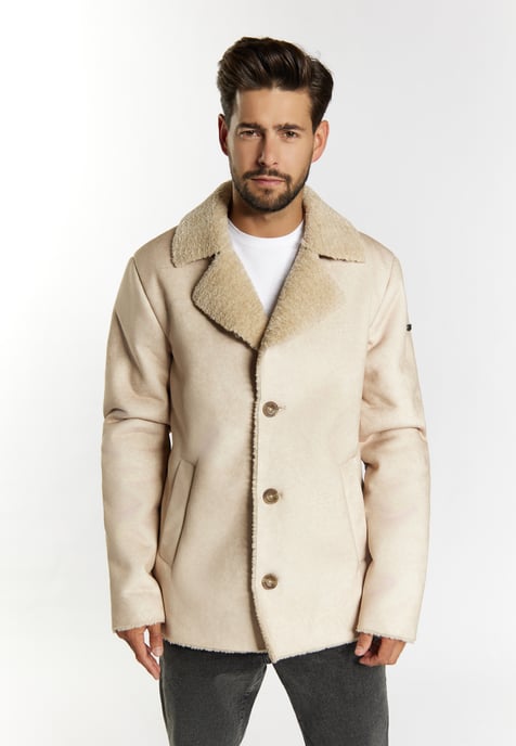 Dreimaster Tussenjas van imitatiebont Heren Crèmebeige - Image 3