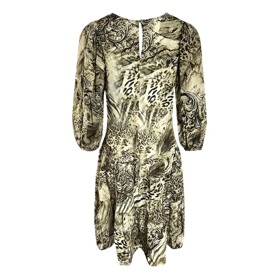 Inoa Makucha Panthera Brown Silk Ruffled Layered Dress