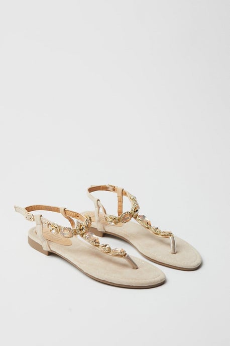 Faith: Hopes Jewelled Toe Thong Flat Sandals