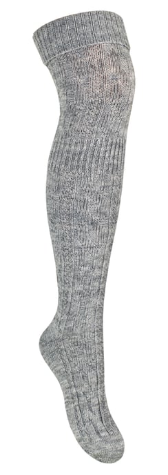 Steven - Dames 1 Paar Over De Knie Wol Sokken | Winter Warme Lange Sokken - Grijs - Image 1