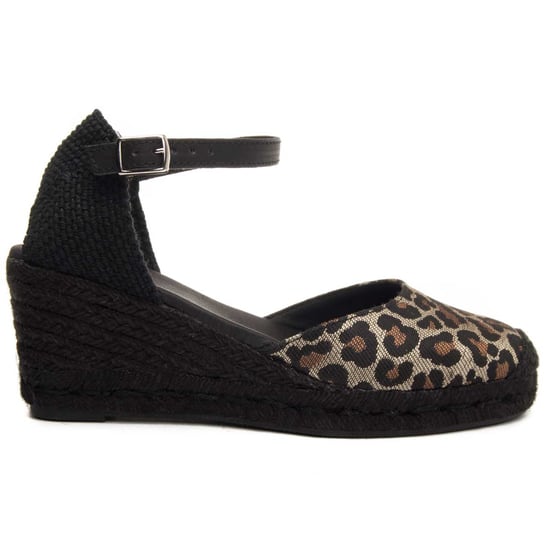 Confortable wedge sandal Leindia in Black