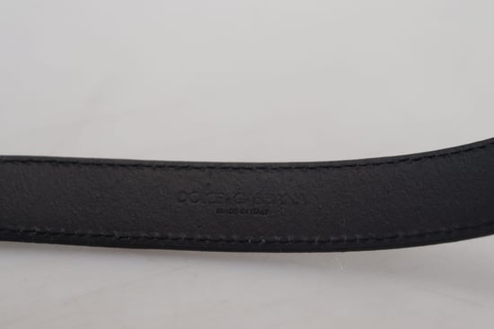 Dolce & Gabbana Men's Silver Leather Tone Square Metal Buckle