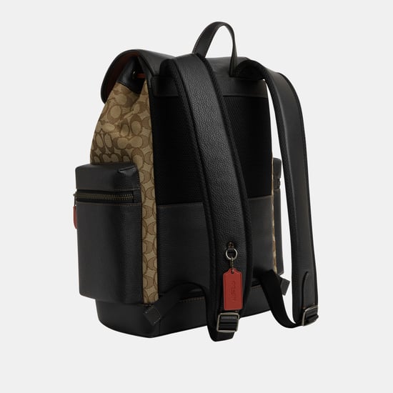 Sprint Backpack in Leather and Signature Jacquard Bag