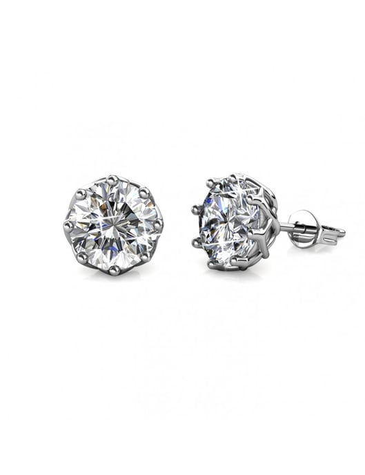 Lily Earrings - Silver and Crystal - Image 1