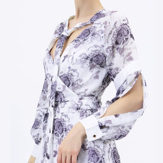Wrap flower print dress