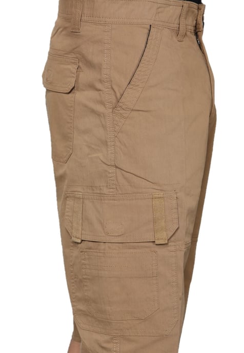 Mens Cargo Multi-Pocket Quick Dry Shorts in Khaki - Image 4