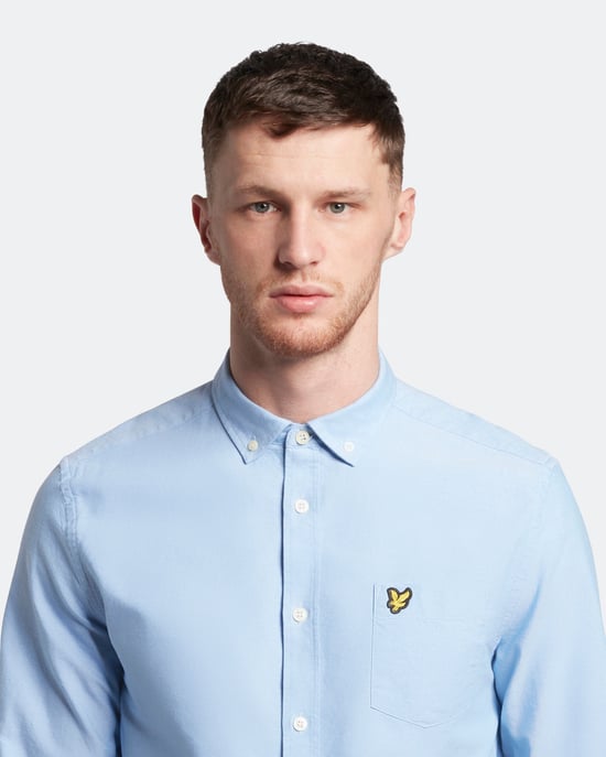Lyle & Scott Regelmatig fit lichtgewicht Oxford -shirt in Blauw - Image 4