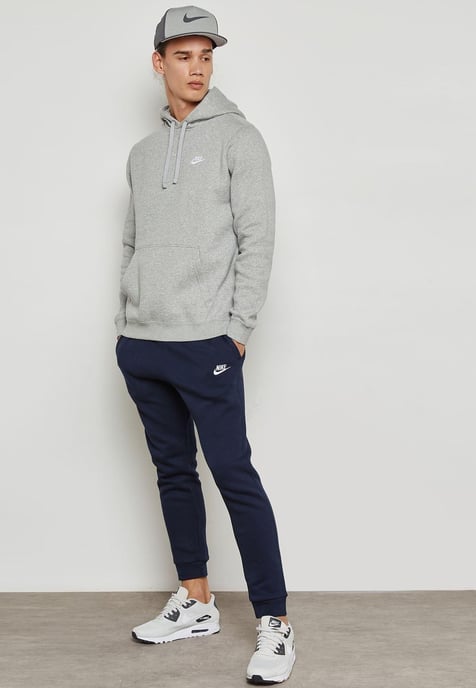 Nike Club Pullover Hoodie Embroidered Logo In Grey - Image 4