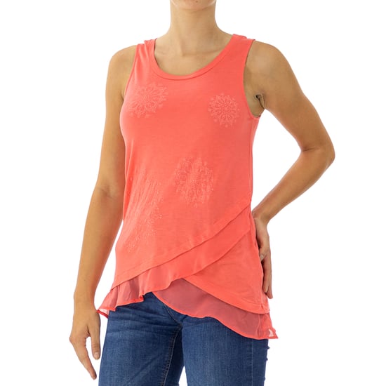 Women's wide round neck tank top 73T2EX1