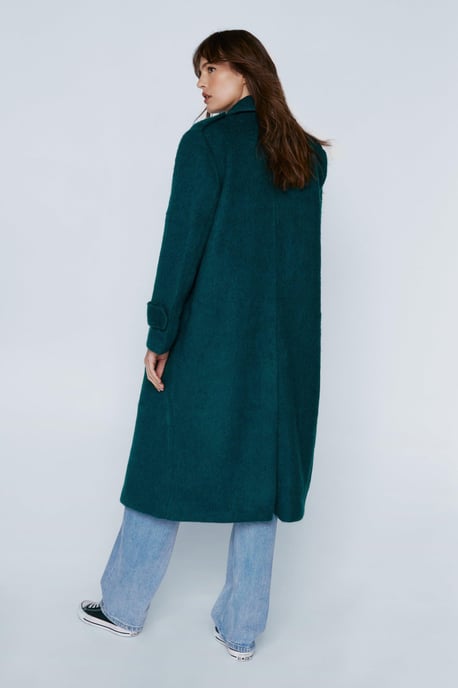 Premium Epaulet Detail Oversized Wool Blend Coat